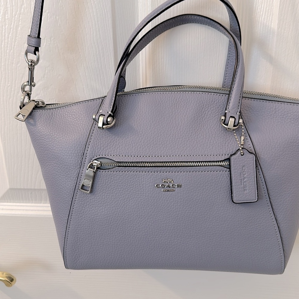 Coach 100% Leather Handbag Denim Blue Color Worn Twice Excellent Condition - Picture 2 of 14